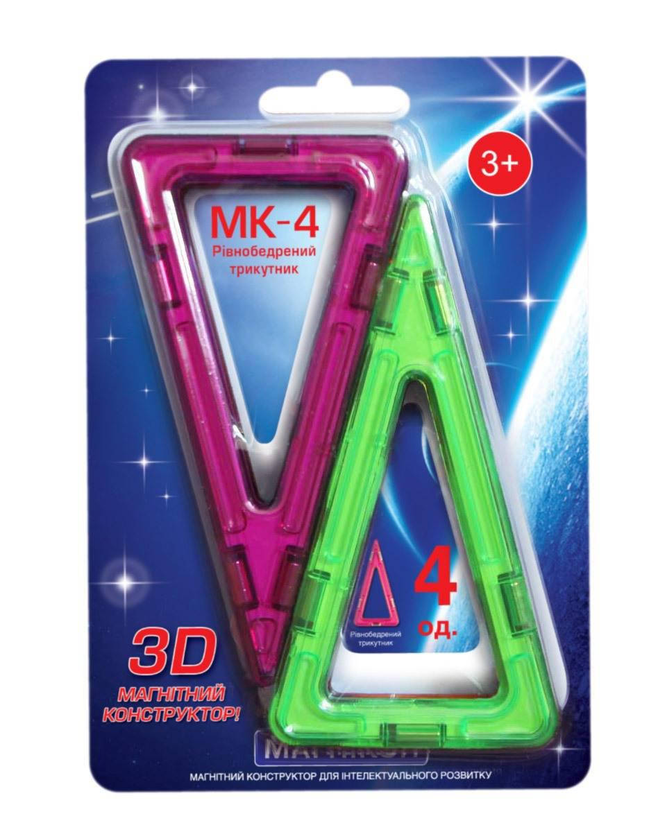 

Магнитный 3Д конструктор Магникон большие треугольники 4 шт (MK-4-РТ)