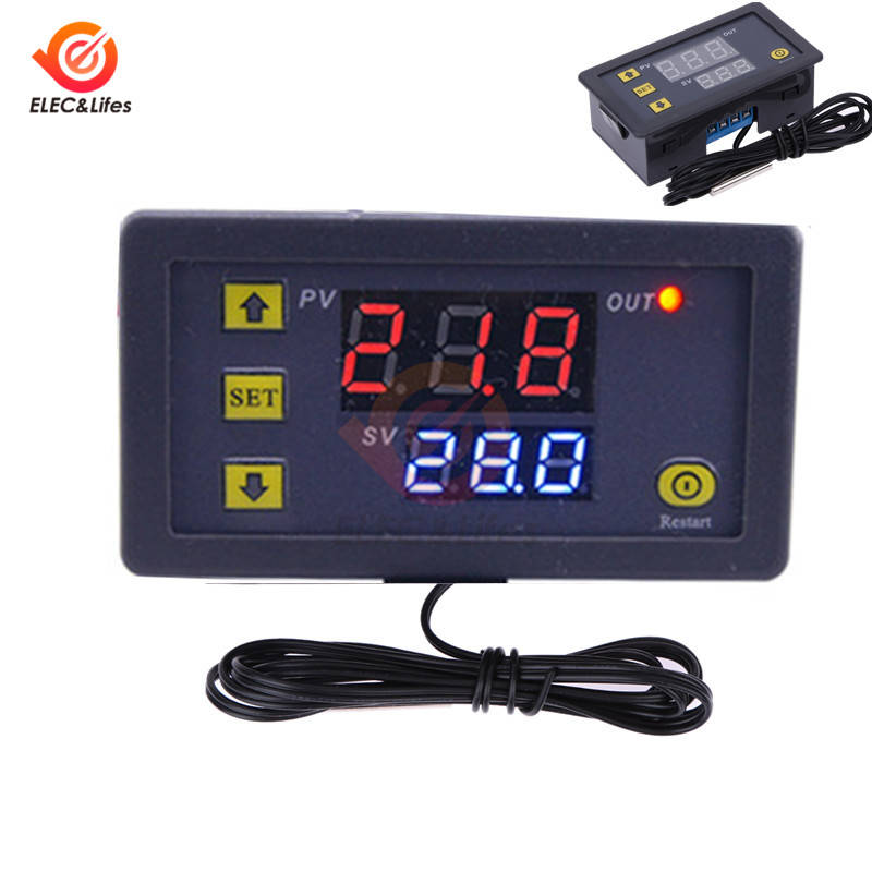 

Цифровий терморегулятор в корпусі W3230 220V -55 ~ +120 ° C, Черный