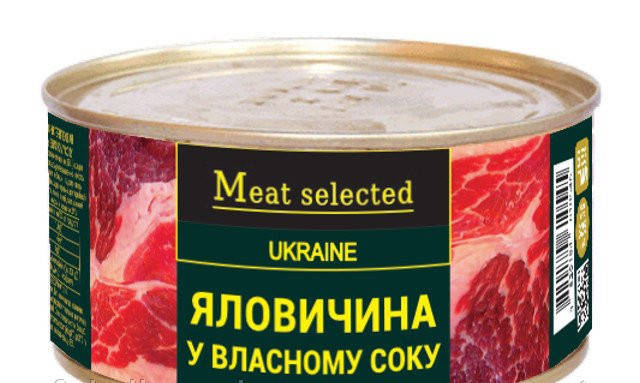 

Meat Selected Яловичина у власному соку 325г ж/б (1/18)