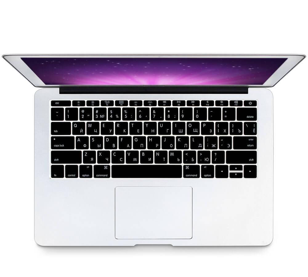 

Накладка на клавиатуру MacBook Pro 12, 13 (2016-2017) с русскими буквами, Черный