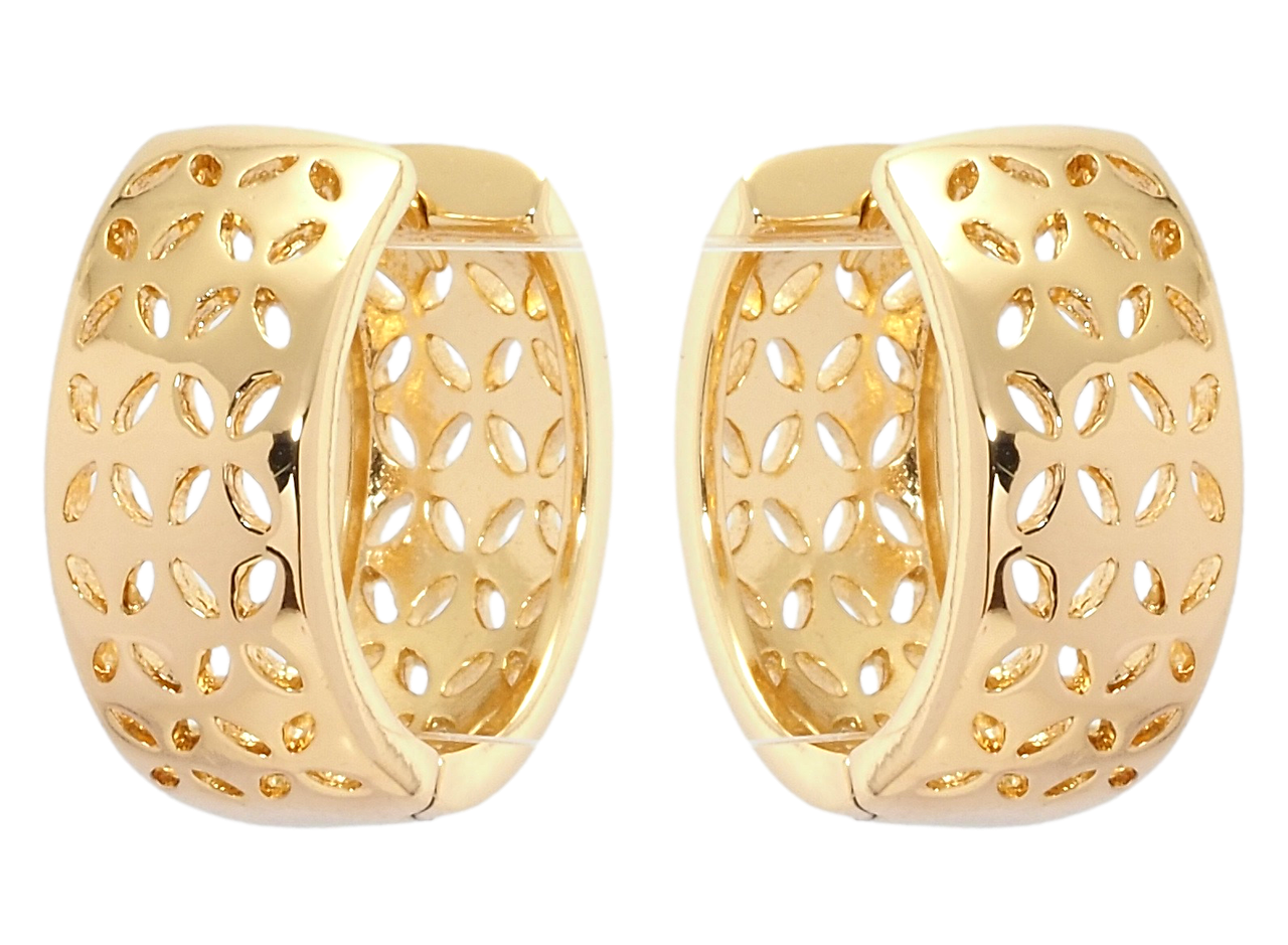

Серьги Xuping Позолота 18K колечки "Резной орнамент"