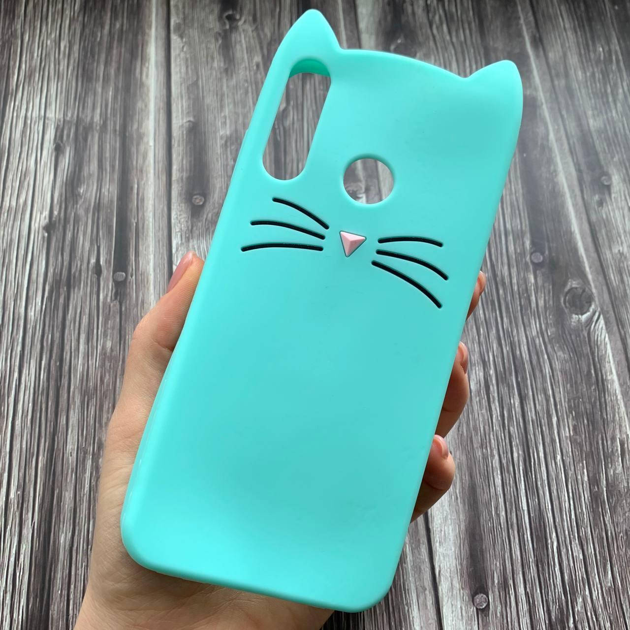 

Чехол для Huawei Y6p с ушками котика 3D чехол на телефон хуавей у6п мятный SCC