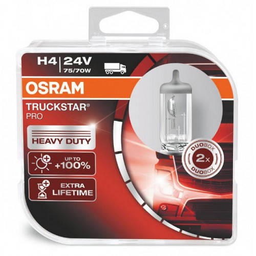 

Галогенная автолампа H4 OSRAM 64196 TSP Duobox 24V 75/70W (+100%)