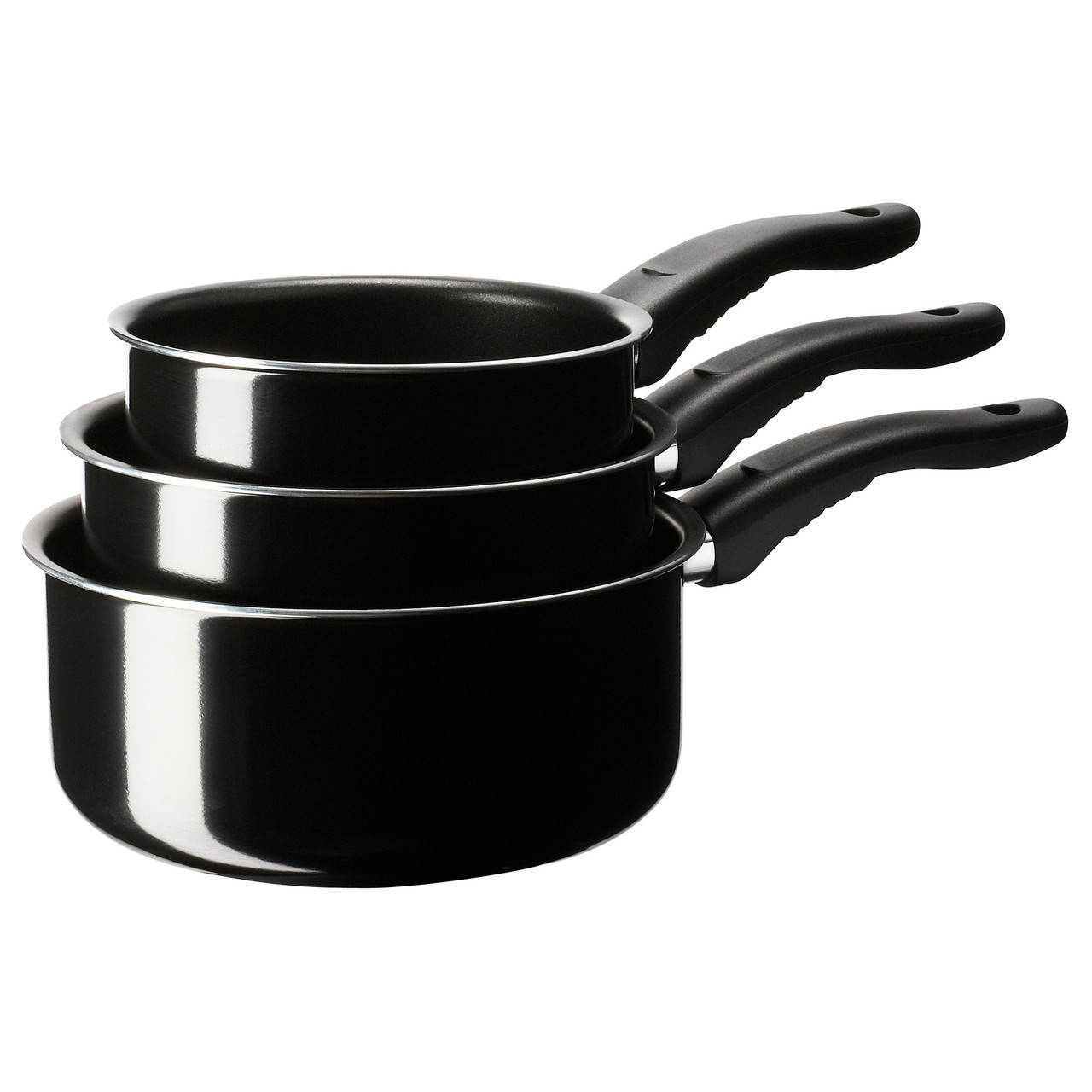 

Ikea Kavalkad Каструлі, 3шт., чорні 201.393.22