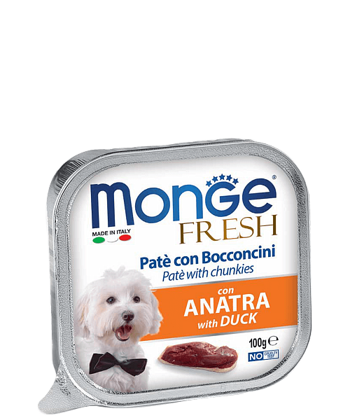 

Влажный корм MONGE Монж DOG FRESH c уткой, 0,1 кг
