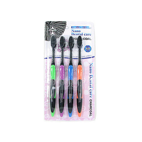 

Набор зубных щеток с углем Nano Dental Care Toothbrush Charcoal 4 шт, Черный