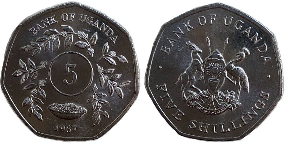 

Uganda Уганда - 5 Shillings 1987 UNC