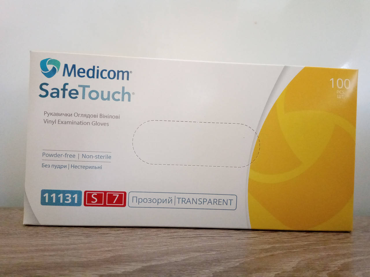 

Перчатки виниловые неопудренные ,100шт/уп, Прозрачный