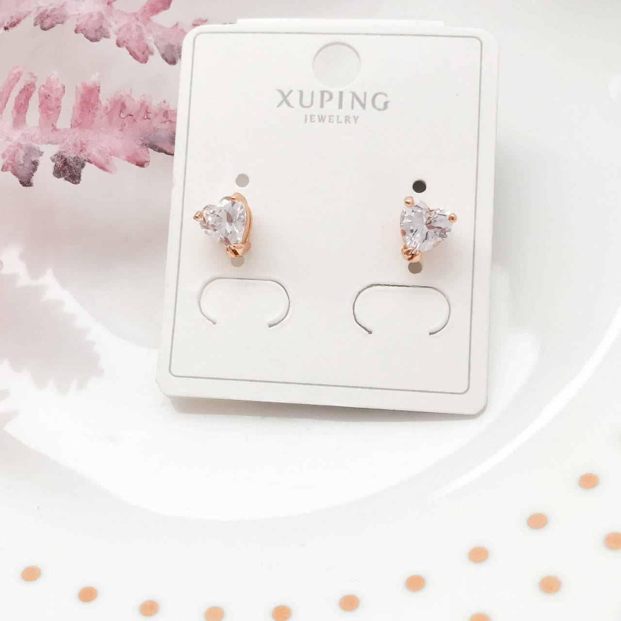 

Пуссеты (гвоздики) сердечка 6 мм. Xuping