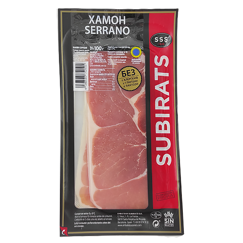 

Хамон Субіратс Subirats 100g 20шт/ящ (Код : 00-00001473)