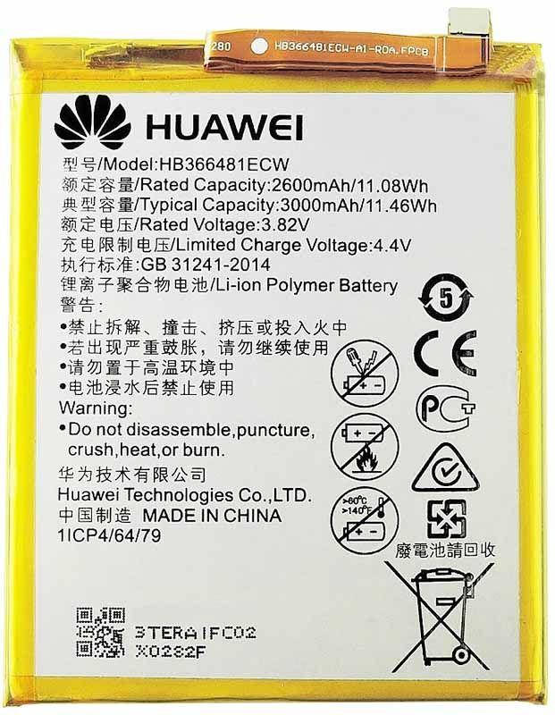 

Аккумулятор Huawei P9 / PRA-LA1 / HB366481ECW (2900-3000 mAh) 12 мес. гарантии