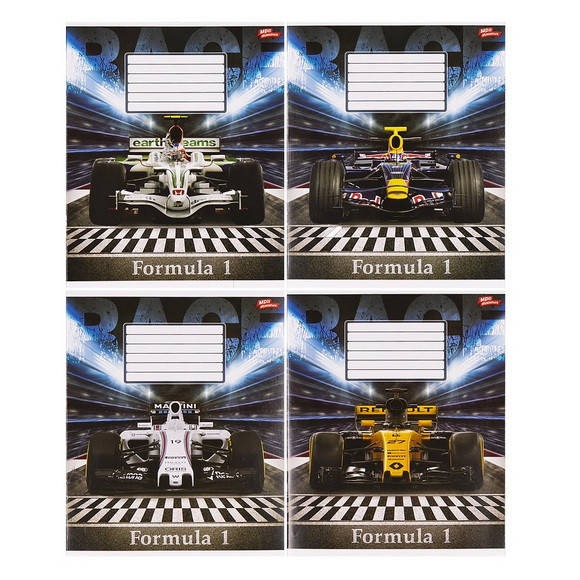 

Тетрадь ученическая "Formula 1" в клетку, 12 листов, 100% белизна