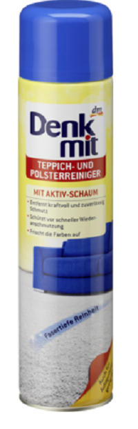 

Средство для чистки ковров и диванов Denkmit Teppich- und Polsterreiniger mit Aktivschaum 600мл (Германия)
