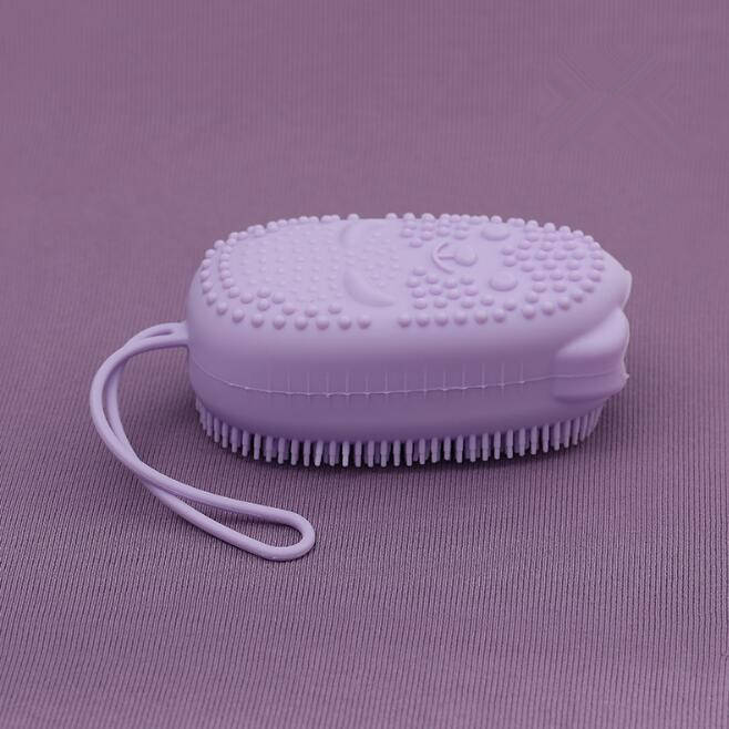 

Двухсторонняя силиконовая мочалка для тела Bath Brush с губкой голубая, Голубой