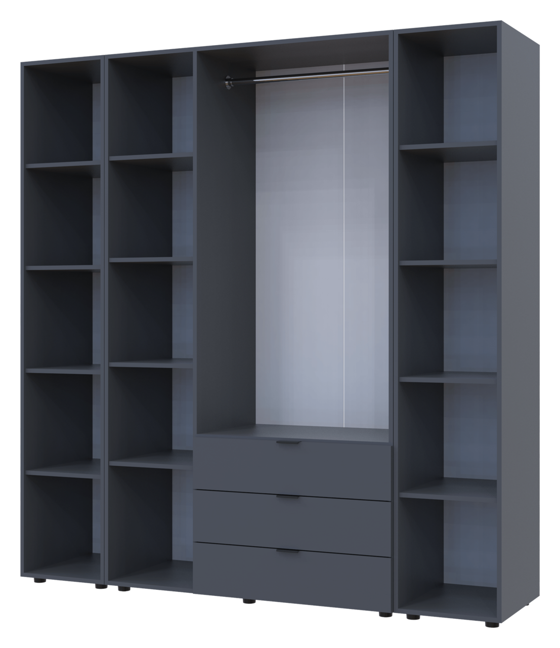 Комплект Doros Гелар з 2 Етажерками Графіт 3 ДСП 192.6х49.5х203.4 (42005060) 2