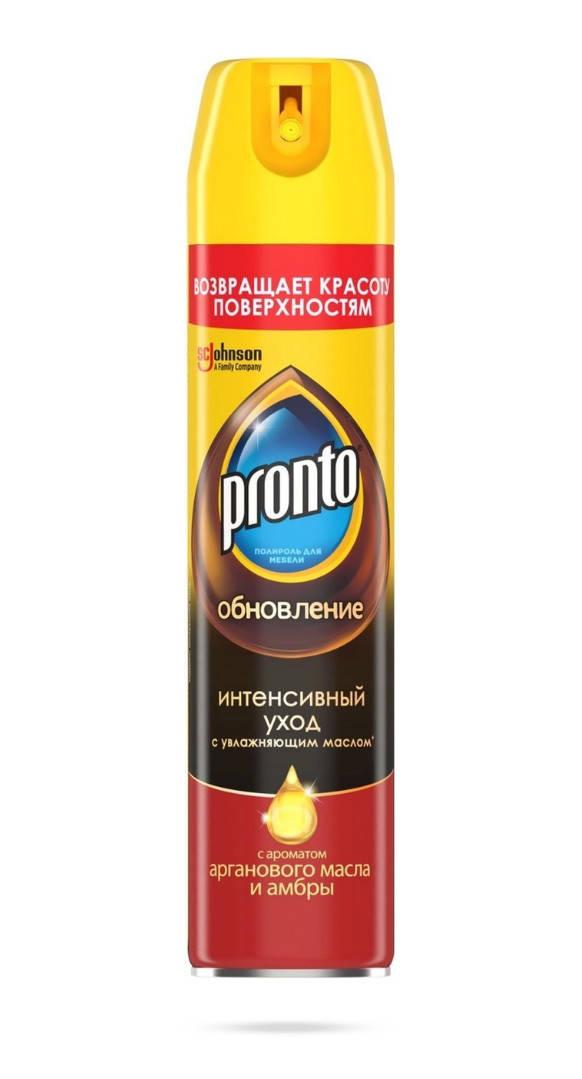 

Полироль для мебели Pronto Универсальный с ароматом арганового масла и амбры 250мл