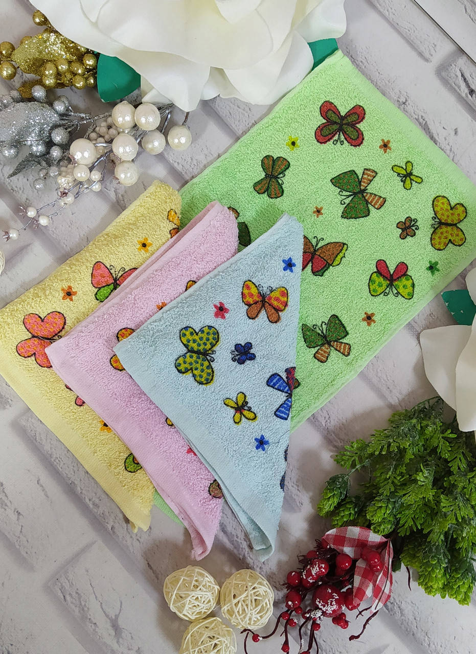 

Полотенце 25*50 см кухонное махровое, Разные цвета