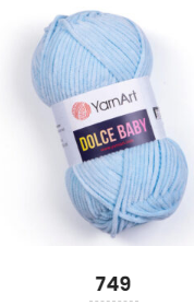 

Нитки пряжа для вязания велюровая плюшевая DOLCE BABY YarnArt Дольче Беби Ярнарт № 749 - светлый голубой