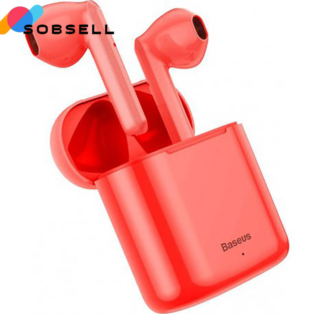 

Беспроводные Блютуз сенсорные твс наушники Baseus Encok NGW09 TWS Bluetooth Красные Стерео Гарнитура, Красный