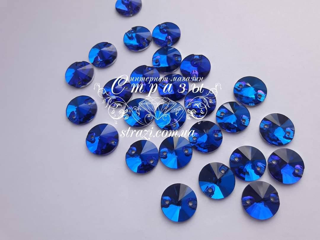 

Стразы пришивные Lux Круги 16мм. Capri Blue