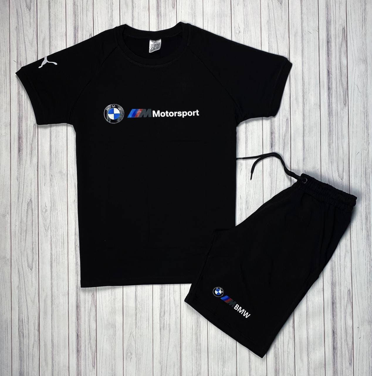 

Комплект летний Футболка + Шорты Puma BMW Motorsport | Спортивный костюм мужской летний Пума ТОП качества, Черный