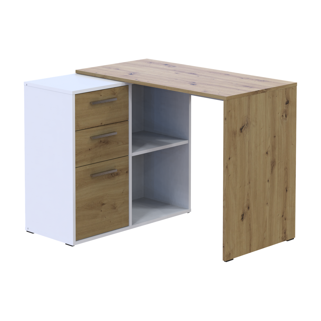 Офісний стіл Doros T8 Білий/Дуб Артізан 100х83х75 (41516060)