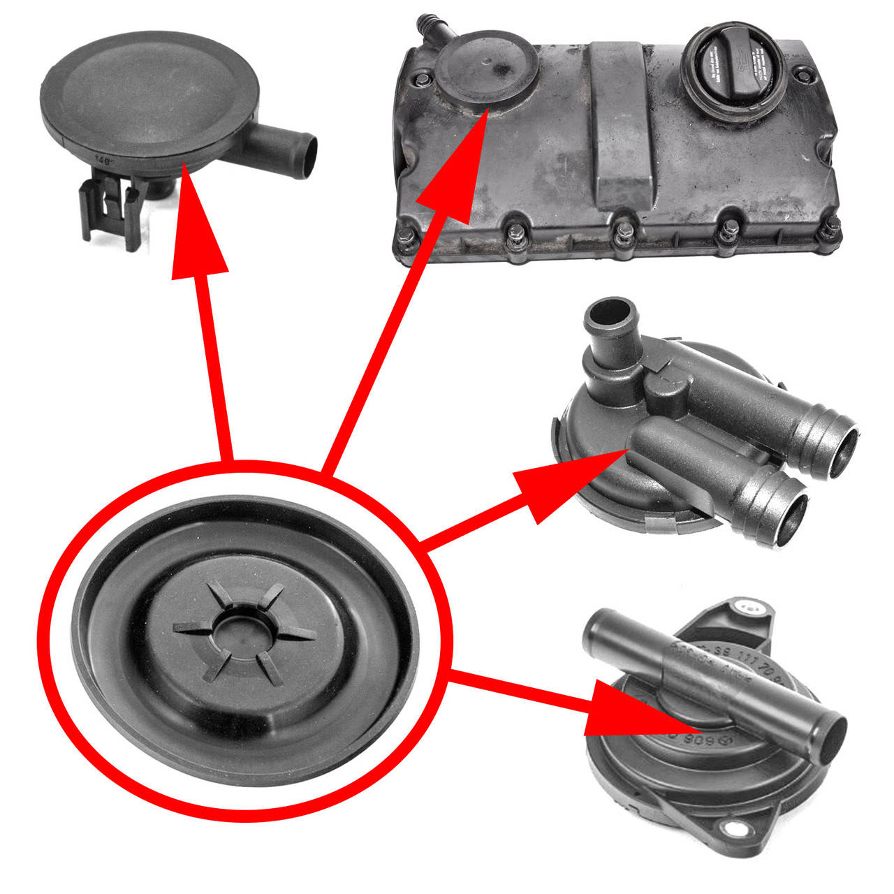 

Мембрана КВКГ VAG 038103469AA, Mercedes 6060100091, Opel 24414343