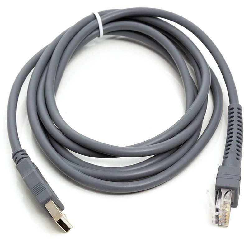 

Кабель для сканеров штрих-кода PowerPlant USB (M) - RJ45 (M), 1 м, Серый