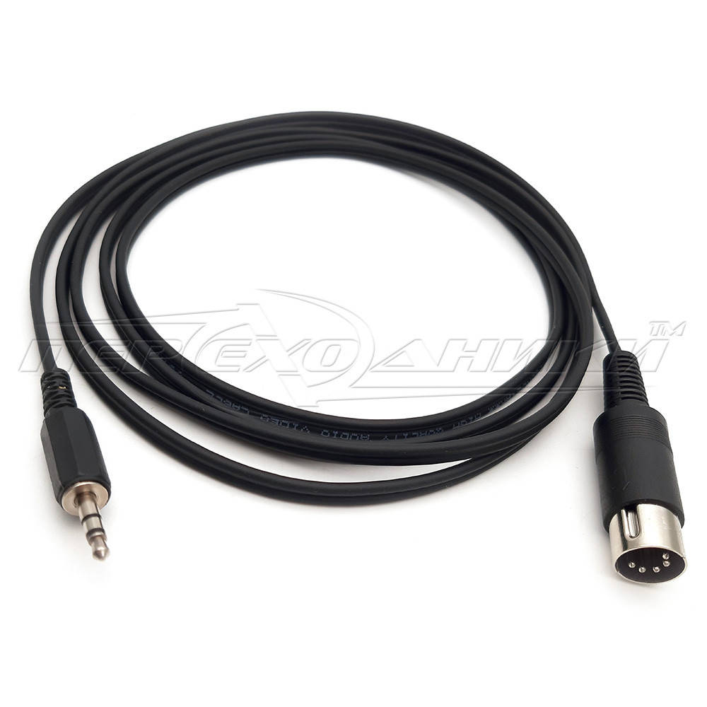 

Кабель 5 pin DIN на jack 3.5 mm, 2 жилы каждая в экране 5.0, Черный