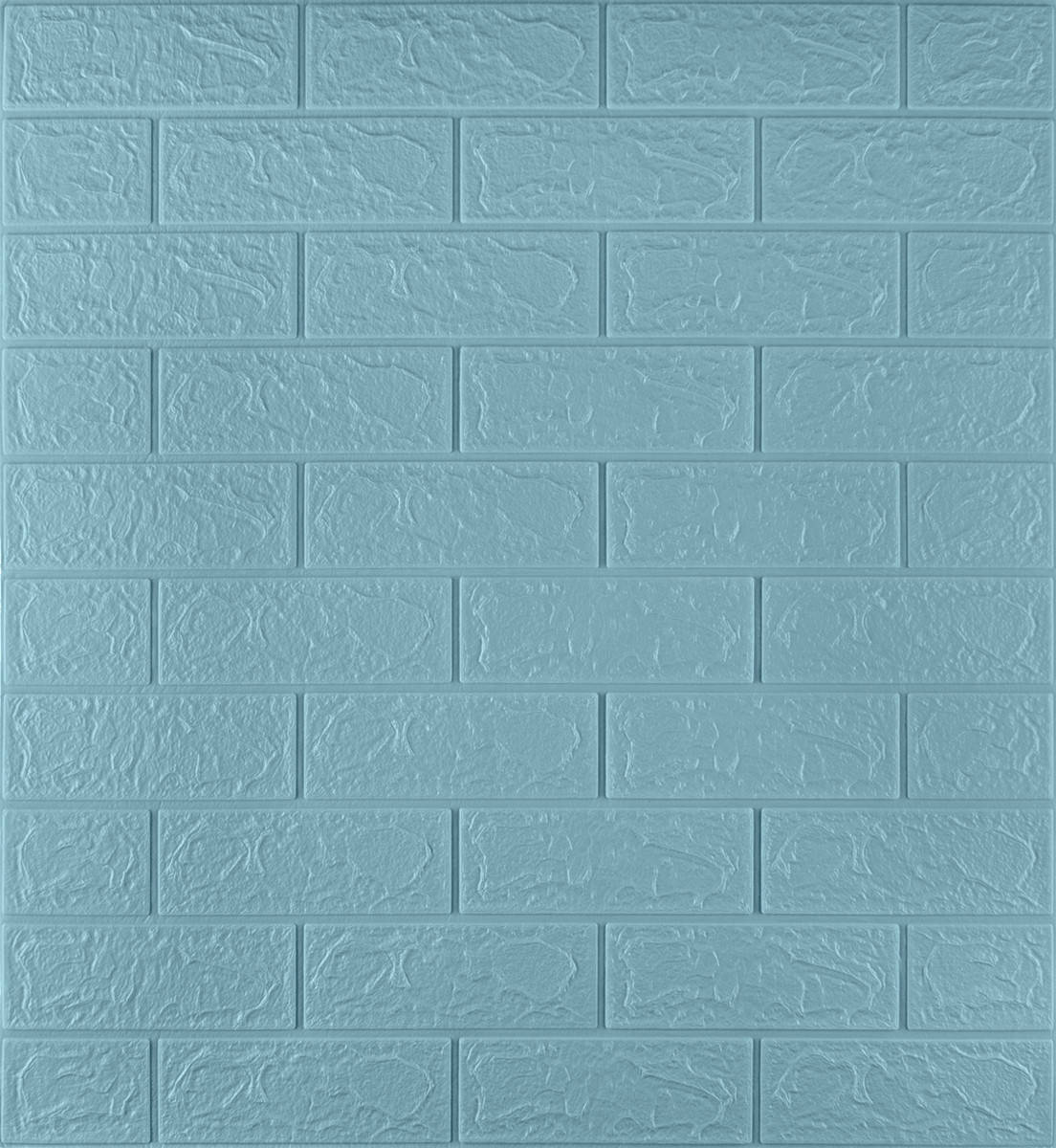 

№2 Самоклеющаяся 3D панель "Бирюзовый кирпич" 77×70 см толщина 3 мм