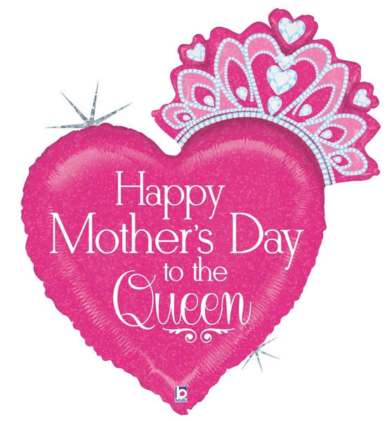 

BT 33" Holographic Shape Happy Mother's Day Queen. Фольгированный Днем матери, Королева! - В УП, Разные цвета