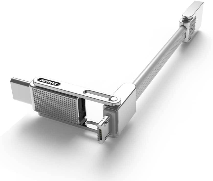 

USB сombo кабель 3-in-1 Remax Gplex RC-070th Lightning/microUSB/Type-C, 1m silver