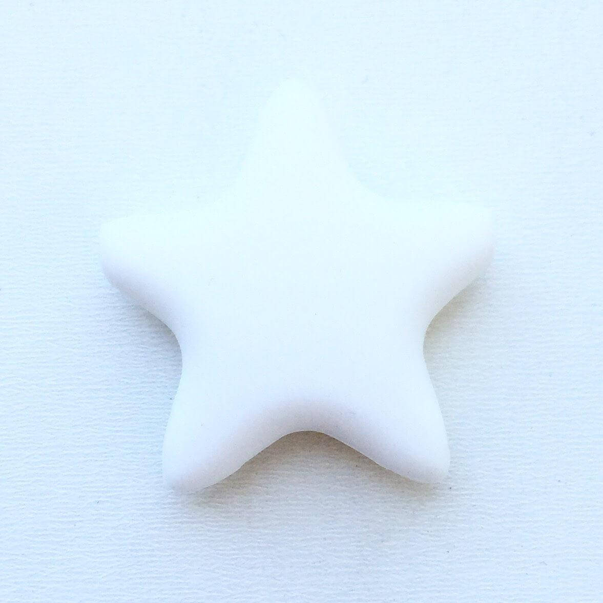 

Звезда острокон. (белая), бусины из пищевого силикона, Белый