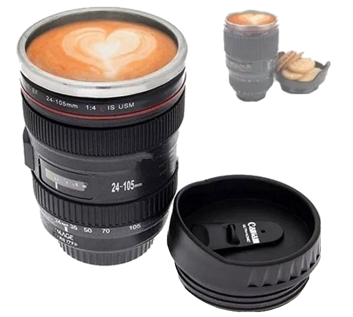 

Чашка объектив CANON - Термо кружка в виде объектива, термочашка с подогревом (b28), Черный