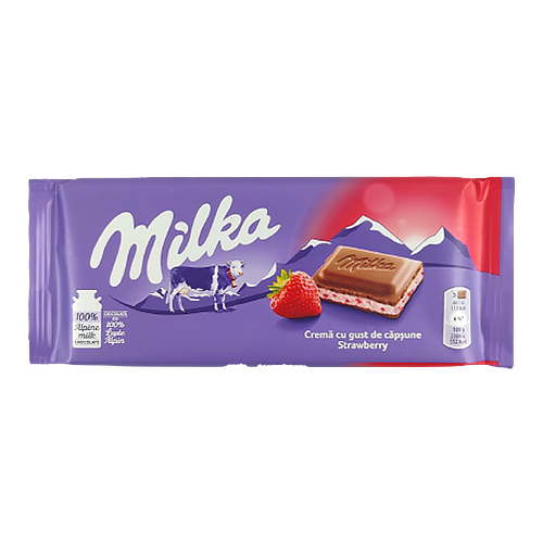 

Шоколад Мілка полуниця Milka strawberry 100g 22шт/ящ (Код : 00-00004965)