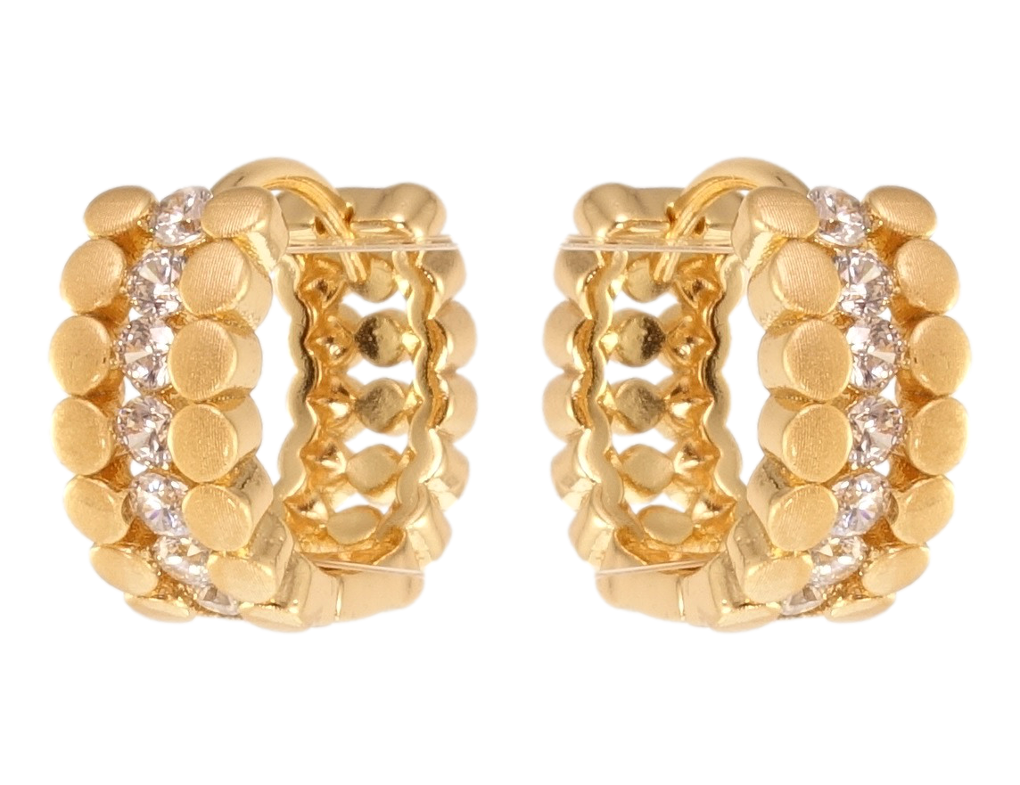 

Серьги Xuping Позолота 18K колечки "Фигурные с цирконием и напылением"