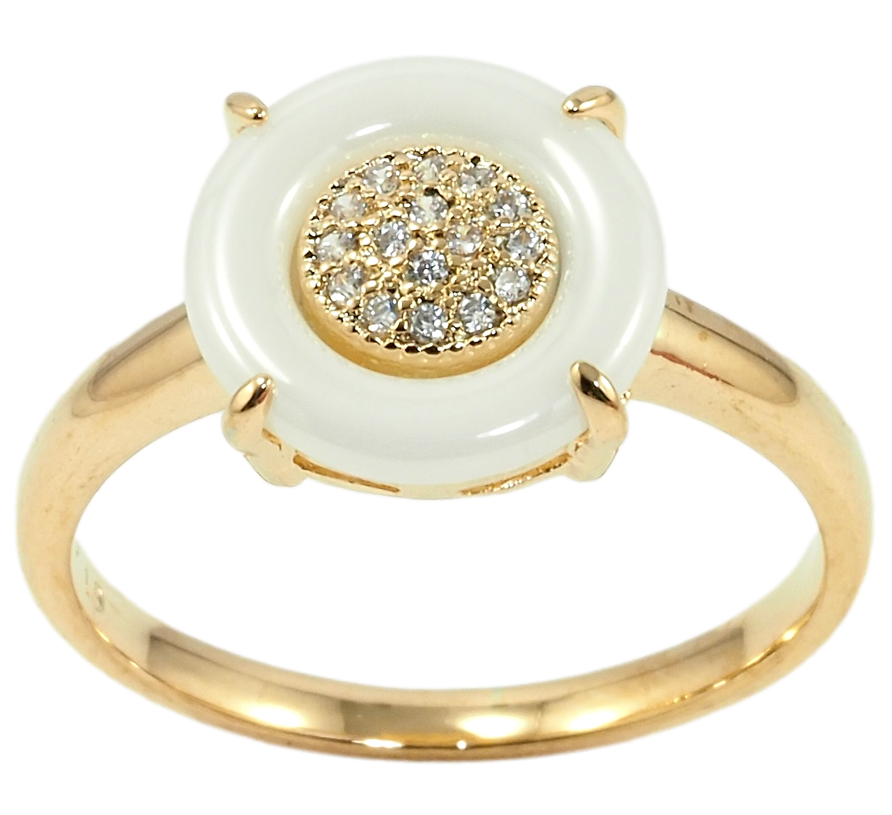 

Кольцо Xuping Позолота 18K "Кольцо из белой керамики с цирконием" р.18.5,19.5