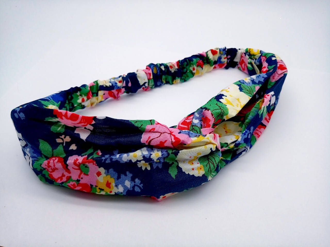 

Повязка на голову Сорока Чалма женская цветочный узор темно-синяя 100821, Разные цвета