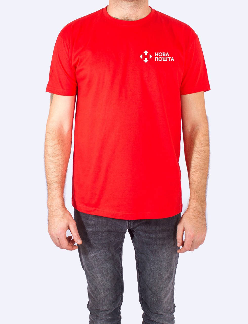 

Мужская футболка JHK REGULAR T-SHIRT красная с логотипом Новая Почта