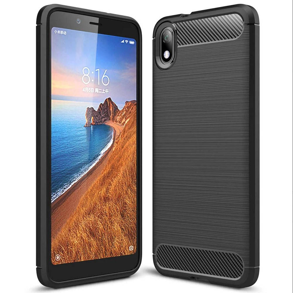 

Чехол для Xiaomi Redmi 7A противоударный плотный карбоновый чехол на сяоми редми 7а черный PLS