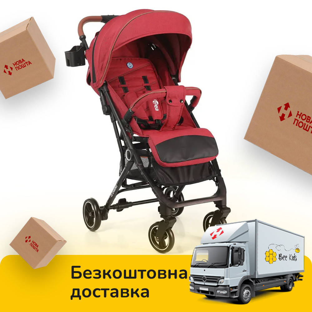 

Детская прогулочная коляска (колеса EVA, вес 7,3 кг) El Camino ME 1039L Idea Crimson Красный лен