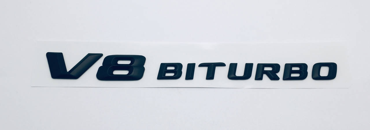 

Эмблема надпись Mercedes V8 biturbo чёрная