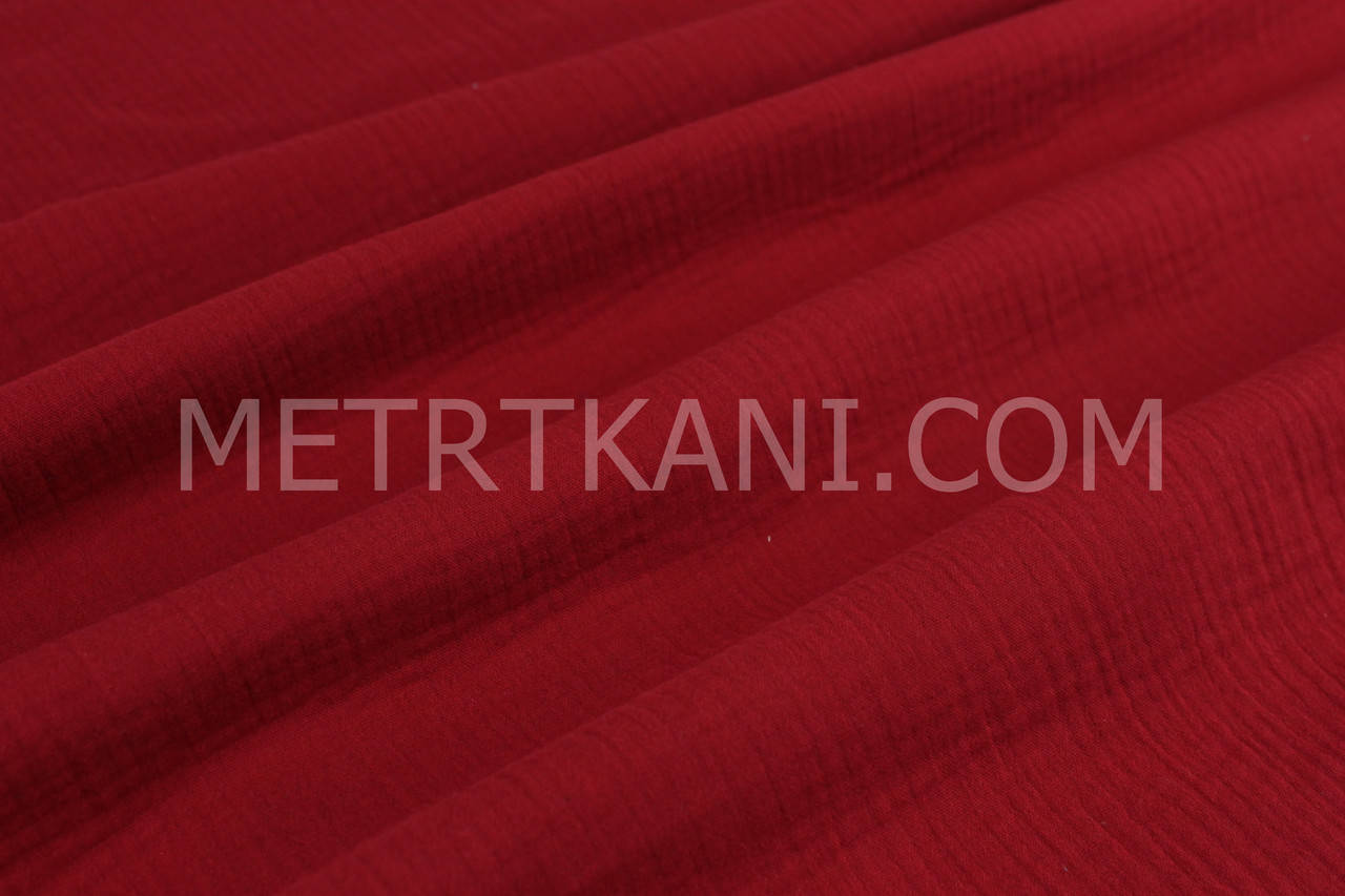 

Муслин однотонный двухслойный жатый, цвет вишневый, ширина 140 см № МЖ-3-36