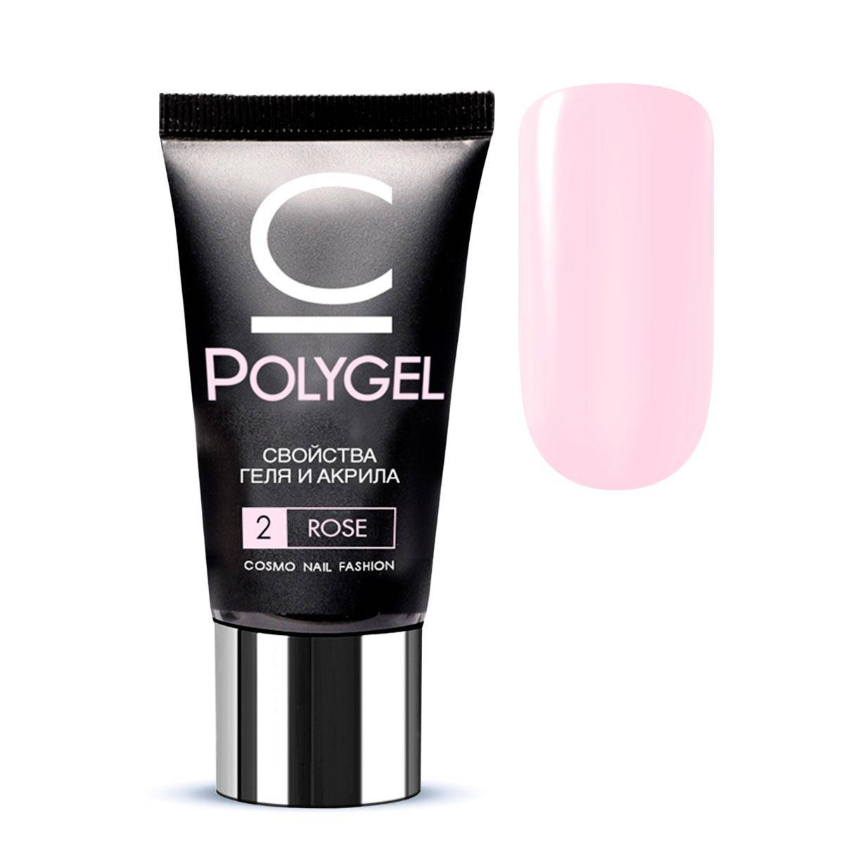 

Полигель для наращивания ногтей Cosmo Poly UV Gel №2 Rose, 30 мл, Розовый