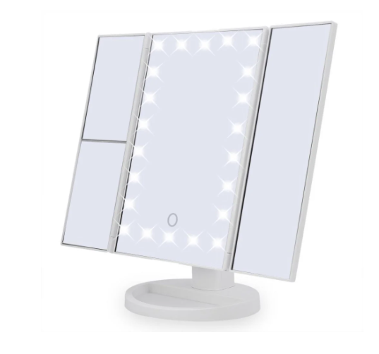 

Настольное зеркало для макияжа с LED подсветкой 22 светодиода, белое, Белый