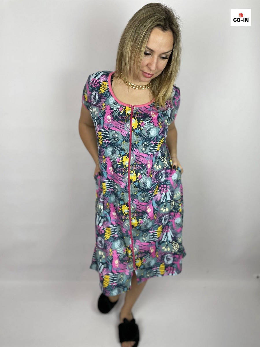 

Халат женский летний повсякденний кулер батал розовый 54-62р