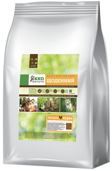 

Корм для кошек ЕЖЕДНЕВНЫЙ «КУРКА» «Экко-гранула» 10кг