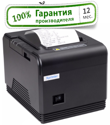 

Чековый принтер Xprinter Q200 USB + Ethernet, Черный
