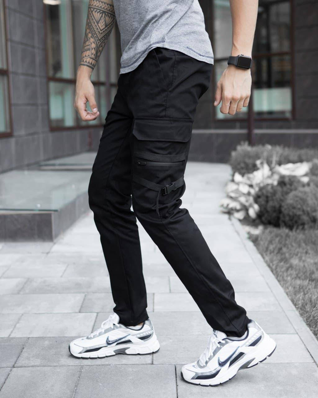 

Тактические штаны мужские черные Mezhigorye | Штаны карго мужские весенние, осенние, Черный