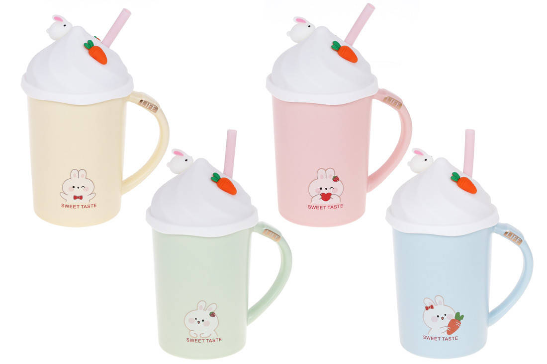 

Заварник с силиконовой крышкой и трубочкой "Sweet Taste", 400мл, Разные цвета